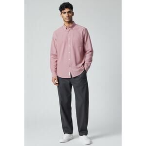 J. Crew Factory Slim Flex button front red/white pin check shirt Size XL